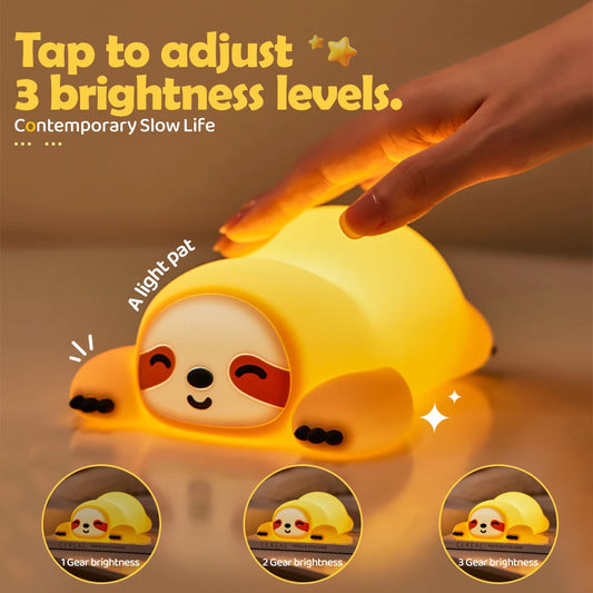 Cute Silicone Squishy Night Lamp Fox Rabbit Dimmable Nursery Nightlight Rechargeable Timing Bedside Table Lamp with Touch Sensor