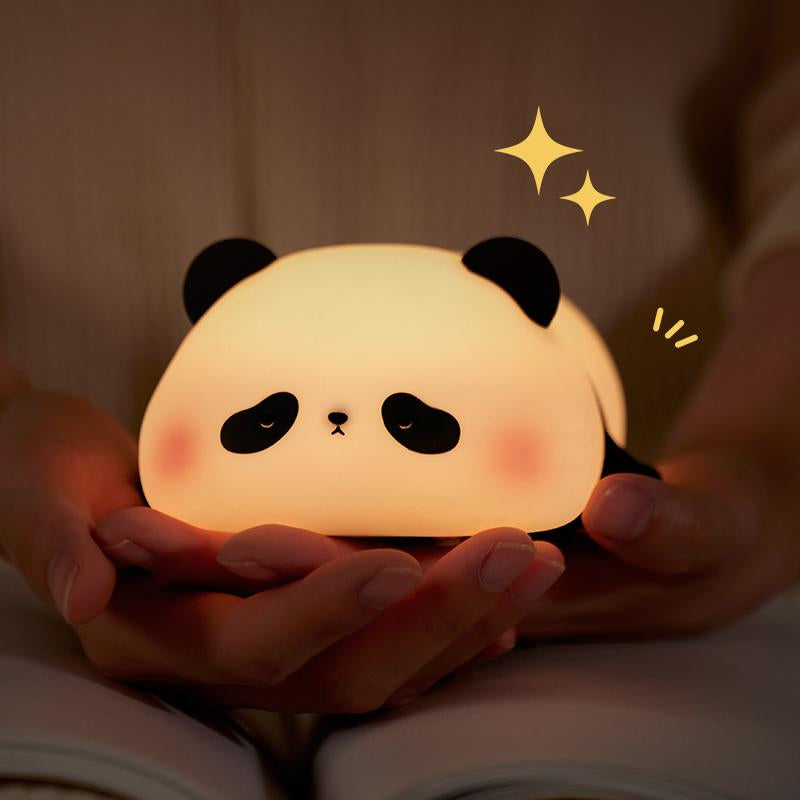 Cute Panda Lamp,Night Light for Kids Sleep,Led Squishy Animal Silicone Lamps,3 Level Dimmable Nightlight, Cute Gifts,Office Desk/Baby Room Decor