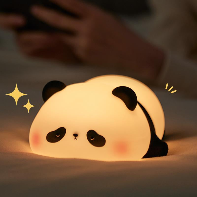 Cute Panda Lamp,Night Light for Kids Sleep,Led Squishy Animal Silicone Lamps,3 Level Dimmable Nightlight, Cute Gifts,Office Desk/Baby Room Decor