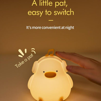 DREAMING MY DREAM Cute Duck Night Light,Led Squishy Novelty Duck Lamp,3 Level Dimmable Soft Silicone Nursery Nightlight,Night Light for Toddler Baby Kids Decor,Cool Gifts for Duck (Cute Duck) Bedside Cordless Table