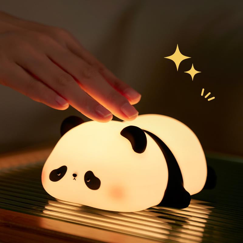 Cute Panda Lamp,Night Light for Kids Sleep,Led Squishy Animal Silicone Lamps,3 Level Dimmable Nightlight, Cute Gifts,Office Desk/Baby Room Decor