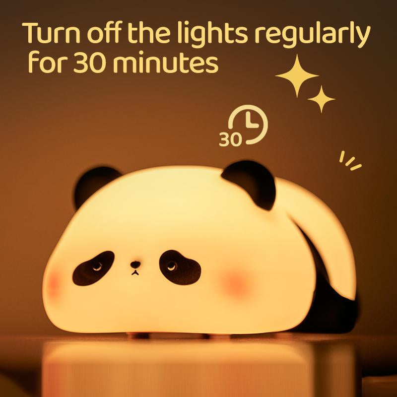 Cute Panda Lamp,Night Light for Kids Sleep,Led Squishy Animal Silicone Lamps,3 Level Dimmable Nightlight, Cute Gifts,Office Desk/Baby Room Decor