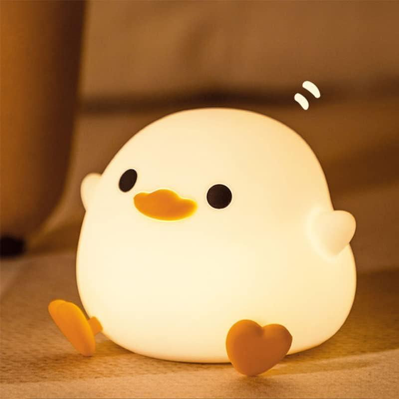 Cute Duck Design Night Light, Rechargeable Silicone Dimmable Night Light, Touch Control Night Lamp for Bedroom, Living Room