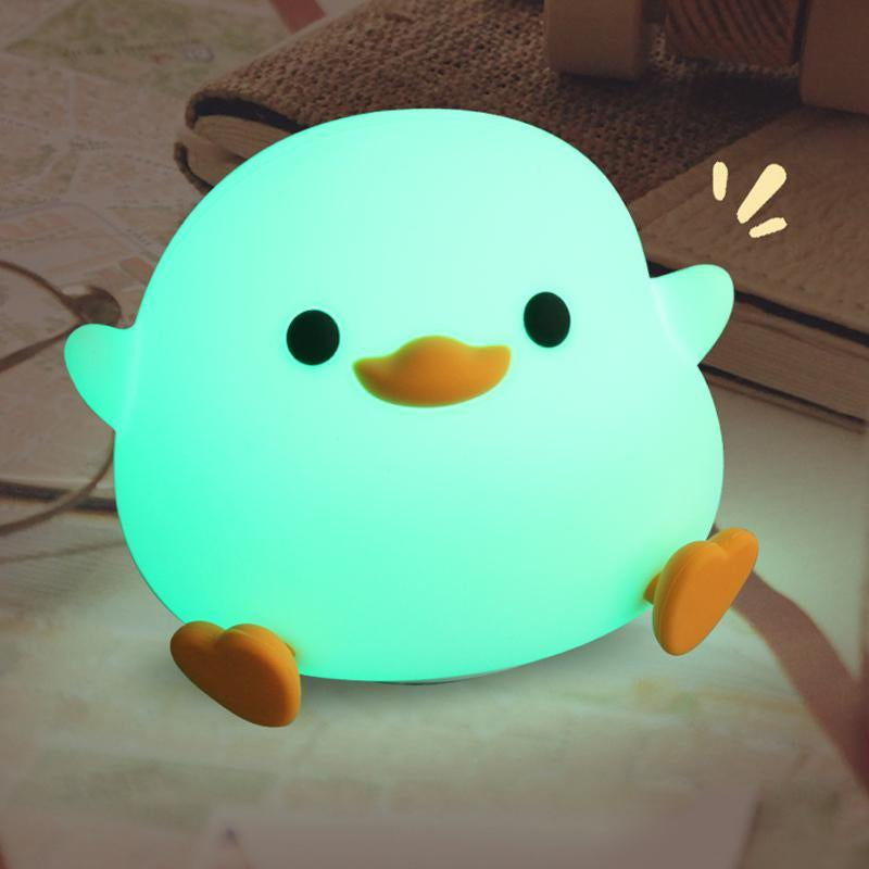 Cute Duck Design Night Light, Rechargeable Silicone Dimmable Night Light, Touch Control Night Lamp for Bedroom, Living Room