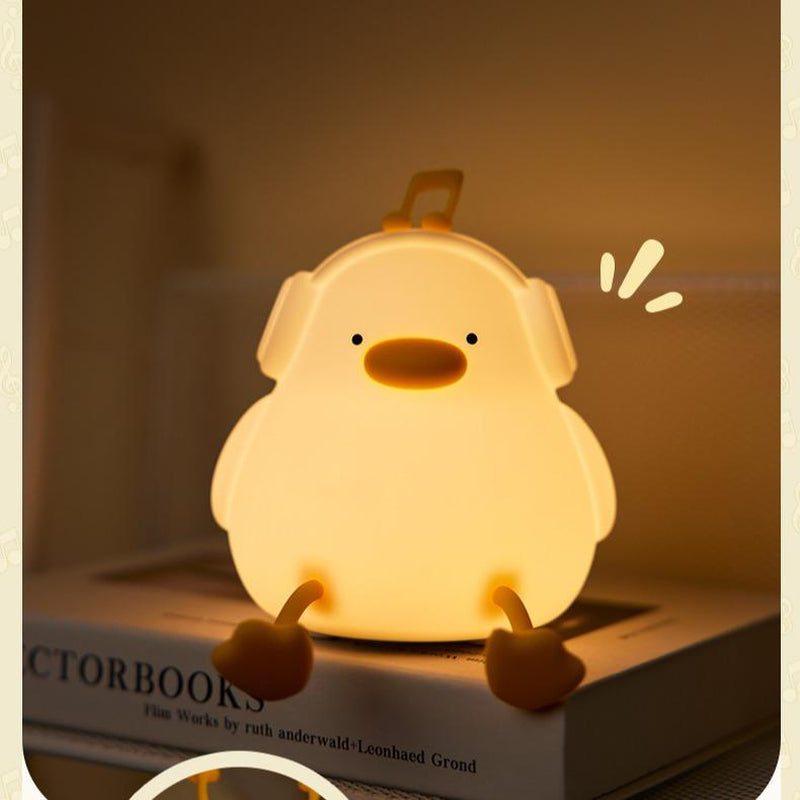 DREAMING MY DREAM Cute Duck Night Light,Led Squishy Novelty Duck Lamp,3 Level Dimmable Soft Silicone Nursery Nightlight,Night Light for Toddler Baby Kids Decor,Cool Gifts for Duck (Cute Duck) Bedside Cordless Table