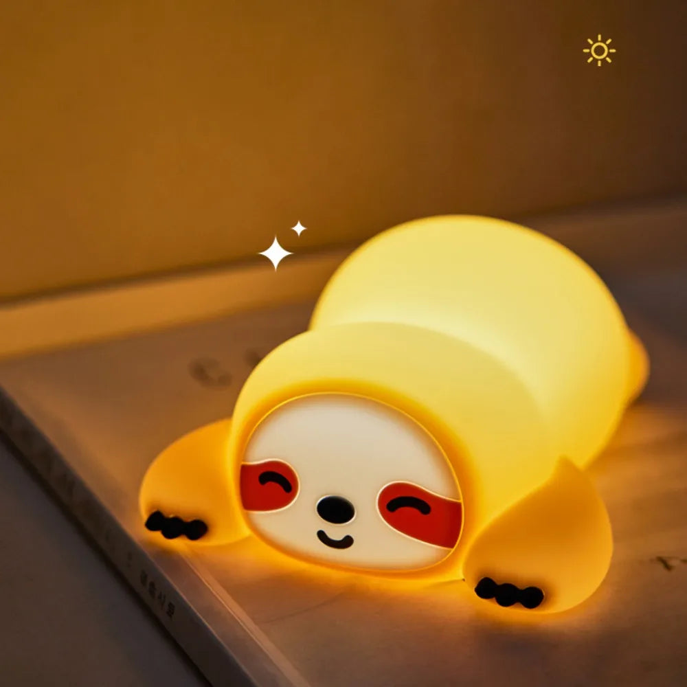 Cute Silicone Squishy Night Lamp Fox Rabbit Dimmable Nursery Nightlight Rechargeable Timing Bedside Table Lamp with Touch Sensor