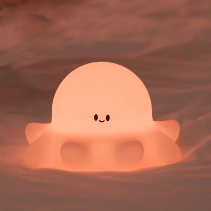 Cute Silicone Squishy Night Lamp Fox Rabbit Dimmable Nursery Nightlight Rechargeable Timing Bedside Table Lamp with Touch Sensor