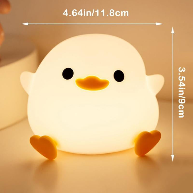 Cute Duck Design Night Light, Rechargeable Silicone Dimmable Night Light, Touch Control Night Lamp for Bedroom, Living Room