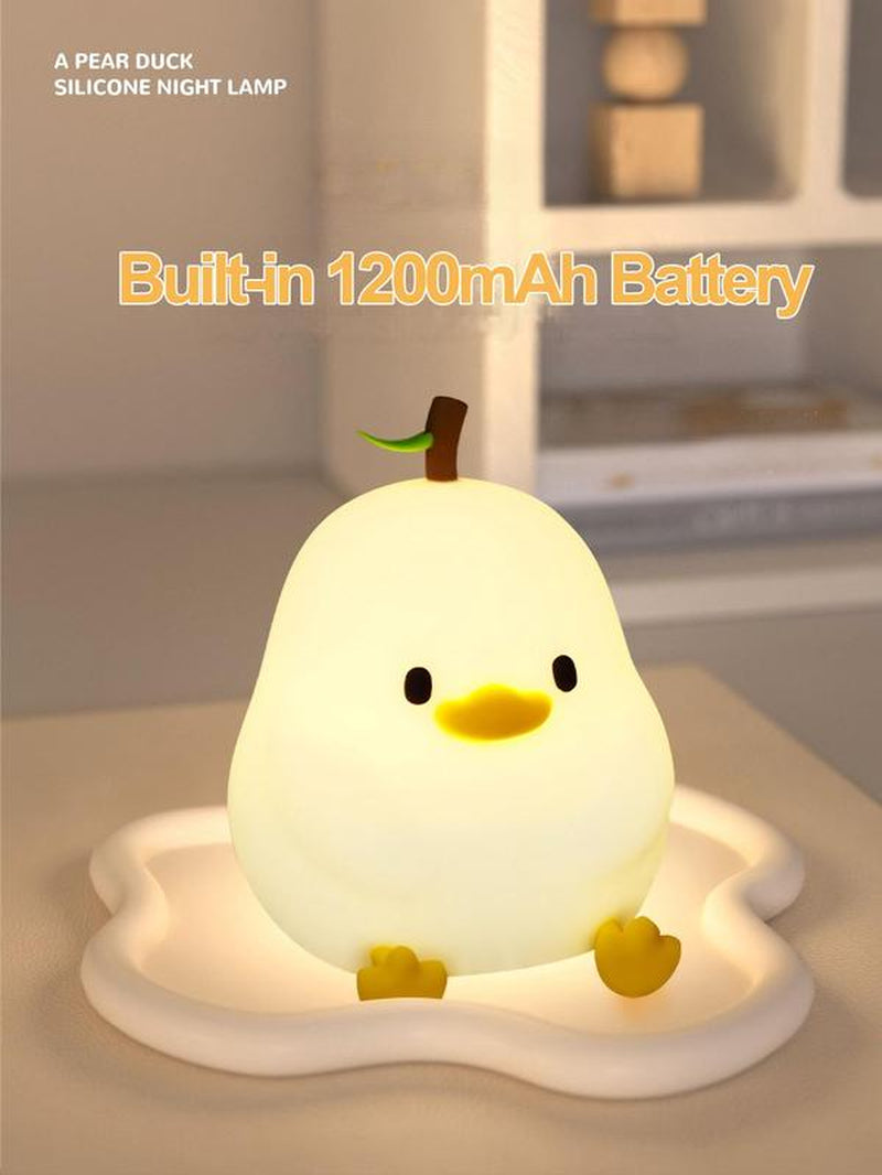 Cute Duck Night Light, USB Rechargeable Desktop Lights, Creative Atmosphere Light for Bedroom Decor, Silicone LED Bedside Eye Protection Lamp, Nursery Touch-Sensitive Lights