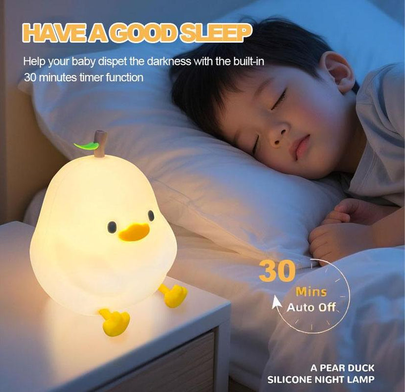 Cute Duck Night Light, USB Rechargeable Desktop Lights, Creative Atmosphere Light for Bedroom Decor, Silicone LED Bedside Eye Protection Lamp, Nursery Touch-Sensitive Lights