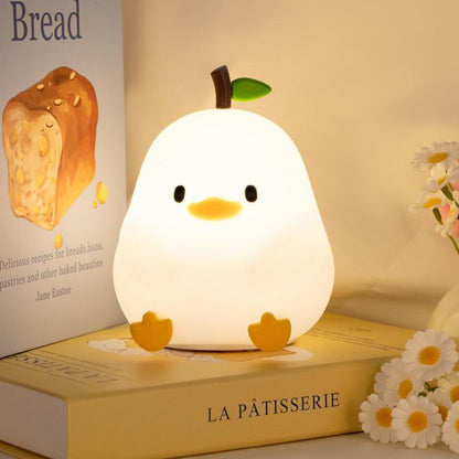 Cute Duck Night Light, USB Rechargeable Desktop Lights, Creative Atmosphere Light for Bedroom Decor, Silicone LED Bedside Eye Protection Lamp, Nursery Touch-Sensitive Lights