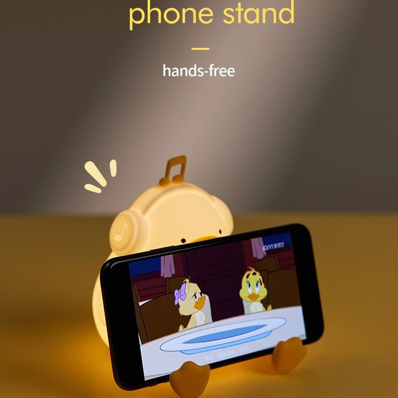 DREAMING MY DREAM Cute Duck Night Light,Led Squishy Novelty Duck Lamp,3 Level Dimmable Soft Silicone Nursery Nightlight,Night Light for Toddler Baby Kids Decor,Cool Gifts for Duck (Cute Duck) Bedside Cordless Table