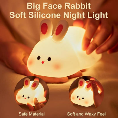 DORABOL Silicone Lying Duck Night Light with Touch Sensor LED 30-Minute Timer, Cute Squishy Dimmable Nursery Light, Rechargeable Lamp, Phone Holder