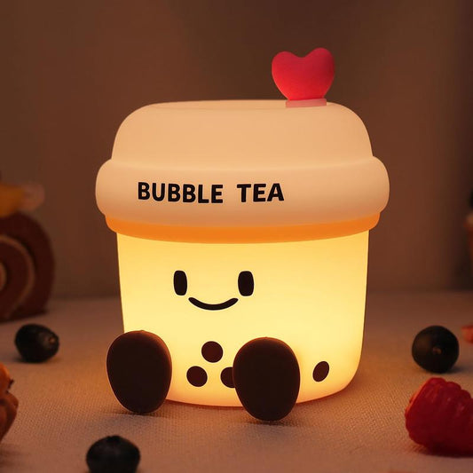 Pookie-Bubble Boba Tea Bird Lamp Bedside Lamps with 3 Color Temperature and Touch Sensor,Cordless Lamp Kids Night Light with Rechargeable Battery for Bedroom Nightstand Bedside Table,Christmas Gift New Year Gift