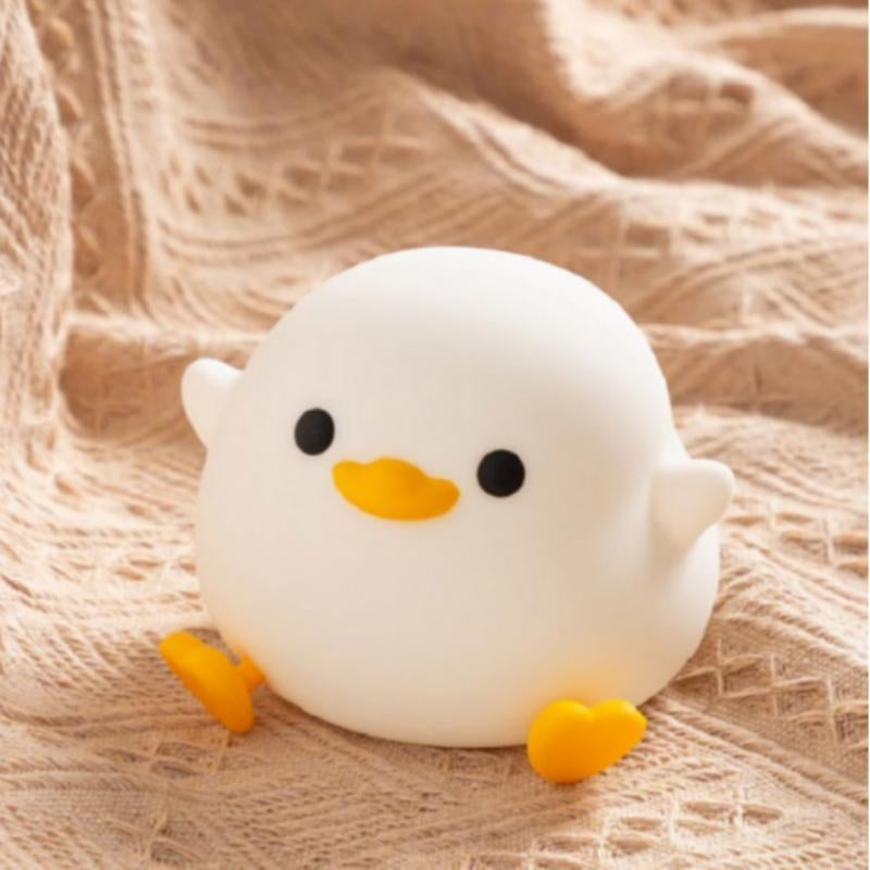 Cute Duck Design Night Light, Rechargeable Silicone Dimmable Night Light, Touch Control Night Lamp for Bedroom, Living Room
