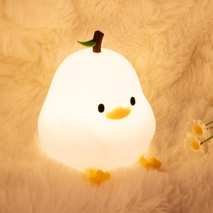 Cute Duck Night Light, USB Rechargeable Desktop Lights, Creative Atmosphere Light for Bedroom Decor, Silicone LED Bedside Eye Protection Lamp, Nursery Touch-Sensitive Lights