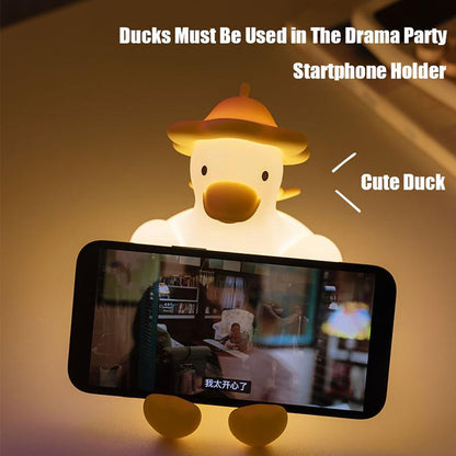 Flower Duck Night Light for Kids, Silicone Nursery Night Lights, Rechargeable Cute Lamp, Timer Baby Touch Light for Boy Girl Women Bedrooms