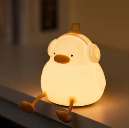 DREAMING MY DREAM Cute Duck Night Light,Led Squishy Novelty Duck Lamp,3 Level Dimmable Soft Silicone Nursery Nightlight,Night Light for Toddler Baby Kids Decor,Cool Gifts for Duck (Cute Duck) Bedside Cordless Table
